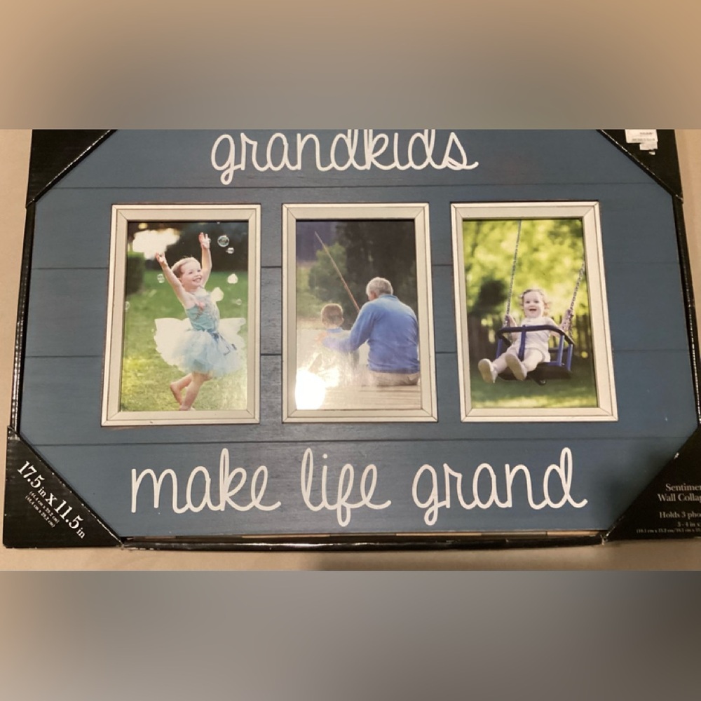 NWT- Sentiment Wall Collage Frame- holds 3 4x6 photos